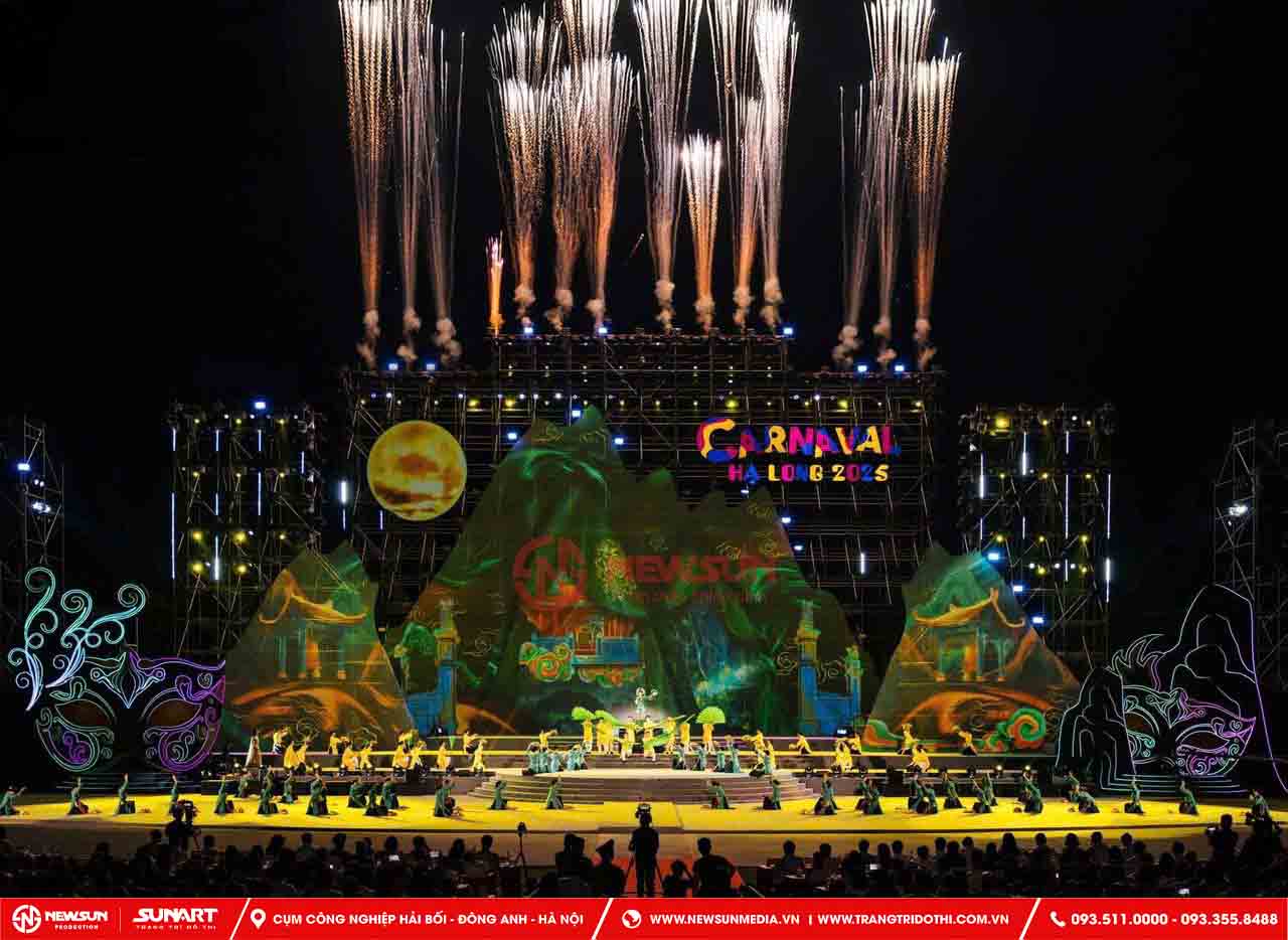 Thi công sự kiện sân khấu trên biển Carnaval 2025 tại Hạ Long, Quảng Ninh